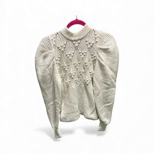 a new day Cream Textured Turtleneck Sweater